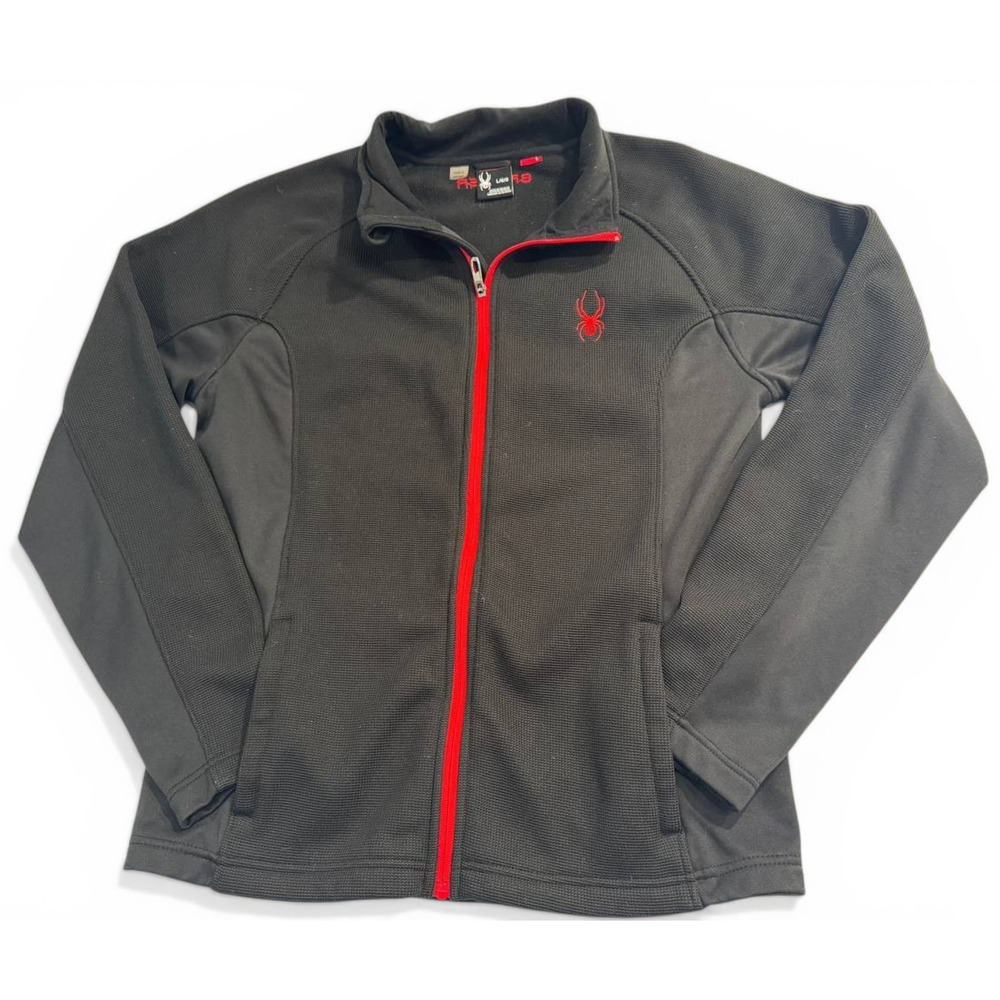 Spyder Jacket Womens Large Black Red Full Zip Athletic Performance Ski Outdoor
